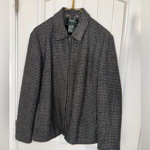 Lauren Ralph Lauren Women's Size 100% Lambswool Tweed Blazer Jacket Full Zip